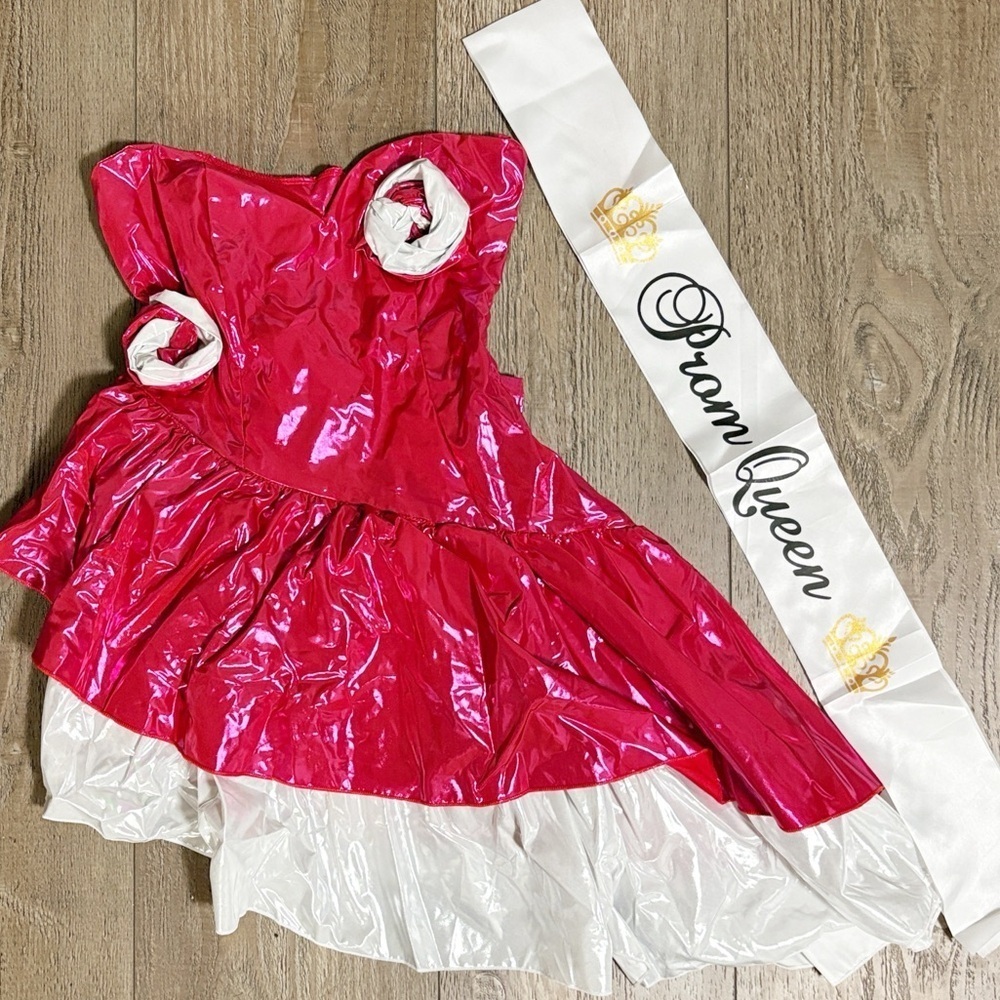 Dolls Kill Trick n’ Treatz 80s Prom Queen Halloween Costume Strapless Dress Sash